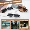 YOBOCO Aviator Reading Sunglasses for Men, Retro Reader Sunglasses Small