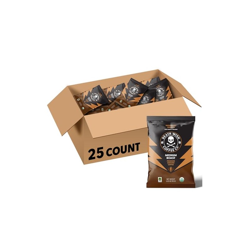 Death Wish Coffee Frac Pack, Each Packet Brews One Pot,