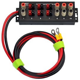Banana Jack and Power Pole 10 Outlet DC Power Distribution Strip Box