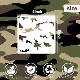 yhslmh Camo Print Stencils for Spray Paint Camouflage Pattern Stencils Templates for Boat Wood Crafts Canvas Paper Fabric (camo)