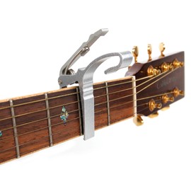 Bray Silver Universal Trigger Clamp Guitar Capo With Rubber Padding - Perfect For Any Acoustic, Electric And Bass Guitar - Quick Release