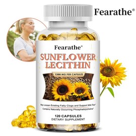 Sunflower Lecithin Capsules 1200mg - Non-GMO vegetable soft capsules rich in phosphatidylcholine with natural formula, 2 units, 120 servings / 해바라기 레시틴 캡슐 1200mg - 천연 포뮬라로 포스파티딜콜린이 풍부한 Non-GMO 식물성 연질캡슐, 2개, 120회분