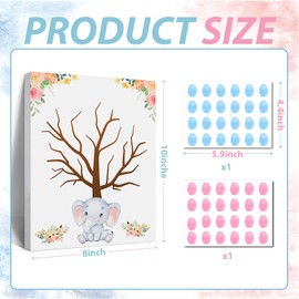 Gender Reveal Fingerprint Tree for Baby Shower, Guest Book for Boy and Girl Baby Shower, Baby Gender Reveal Party Ideas, Elephant Theme Baby Reveal Party Decorations