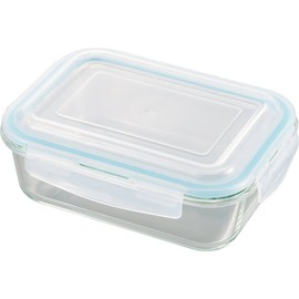 Yoshikawa Glass Container, 4-Point Lock Type, Glass Storage Container, 1050ml 4209338