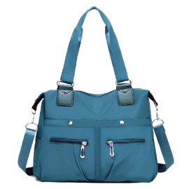 YALIZHNA Women's Waterproof Multi Pockets Nylon Handbag Large Capacity Shoulder Bags, blue