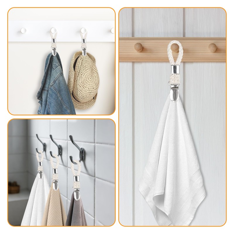 6-Pack Hanging Towel Cinch Clip, Metal Clamping Towel Clips, Bath