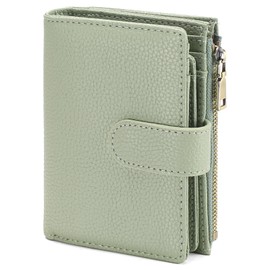 GAEKEAO Small Wallets for Women Leather RFID Blocking Bifold Zipper Pocket Wallet Card Case Purse with ID Window