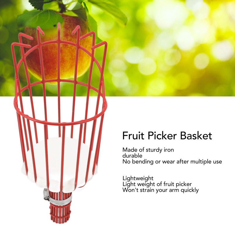 Fruit Picker Basket Iron Fruits Harvester Basket with Cushioned Foam