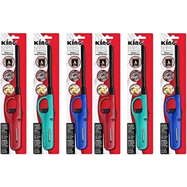 6 Pack King BKOU172 Multi Utility Lighter Assorted Colors