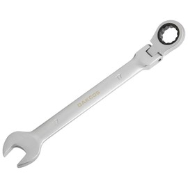 DAKCOS 17mm Flexible Head Spanner Dual Heads Ratchet Combination Wrench Spanner Chrome Vanadium Steel