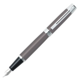 Sheaffer 300, Metallic Grey, Chrome Plate Trim, Fountain Pen: Fine Nib (E0932943)
