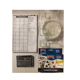 Bicycle Classic Canasta Set w/Cards, Score Sheet, Revolving Card Tray and Calculator