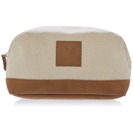 Mud Pie Canvas and Leather Initial Dopp Kit Shaving Bag