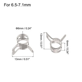 uxcell 50pcs 6mm Spring Band Type Action Fuel/Silicone Vacuum Hose Pipe Clamp Low Pressure Air Clip Clamp, Nickel Plated
