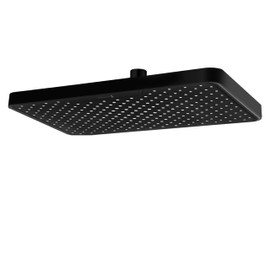 SparkPod 12 Inch Black Rain Shower Head - Ceiling or Wall Mount Rainfall Shower Head - Large Coverage Showerhead - Brass Ball Joint with 360° Adjustment - 1-Min Install (Midnight Black Matte)