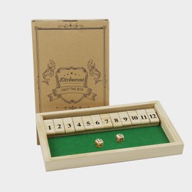 Kitchnexus Kitchnexus Deluxe 2-Spieler Shut The Box Würfelspiel Holz Tisch Spiel Klassisch Würfelspiel Board Spielzeug (Grün)