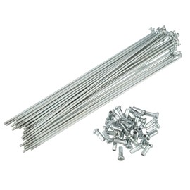 X AUTOHAUX 36pcs 14G J Bend Bicycle Steel Spokes 183mm 7.20" Cycle Spokes with Brass Nipples Steel Spokes for Mountain Bike MTB