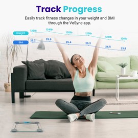 Etekcity Bathroom Scale for Body Weight BMI Scale, Upgraded Bluetooth Digital Scale, Large Blue LCD Backlight Display, High Precision Measurements, 400 Pounds