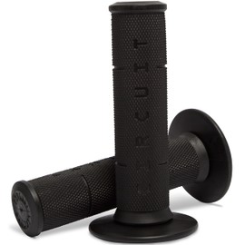 Motorcycle Handlebar Grips - High-Performance Hand Grips Circuit IV for Current Models of Motorcycle Handlebars - Black Handlebar Grips with Stainless Steel Cable by Circuit Equipment
