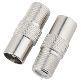 Xiciki 2 PCS TV Aerial Coaxial Connectors, F-Connectors Adapter, F Socket Female, Coaxial Cable Connectors for Satellite TV Aerial Screw Connector Socket Connector to RF Coax Plug Aerial Male Adapter