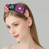 Jaczora Floral Crochet Headbands, Ethnic Granny Square Pattern, Wide Stretch