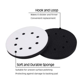 SPEEDWOX 5 Inch 8 Holes Hook and Loop Sanding Discs Pad 5 Packs Interface Buffer Cushion Soft Foam Buffering Pad Shank Backing Pad for Drill Grinder Rotary Tools