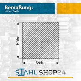 Stahl-Shop24 - Aluminium 4-sided profile - Square pressed aluminium - Square profile square bar square aluminium rod material EN AW-6060 T66 AlMgSi0.5, length: 1500 mm, dimensions: 8 x 8 mm