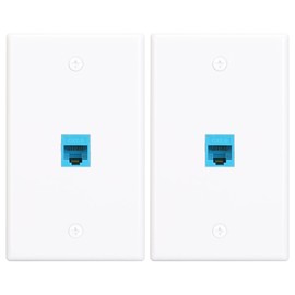 XGGYA Ethernet Wall Plate,RJ45 Wall Plate with Cat6 jack Keystone Coupler Female to Female,Easy-install Solution for Data Cable Connections(2 Pack)