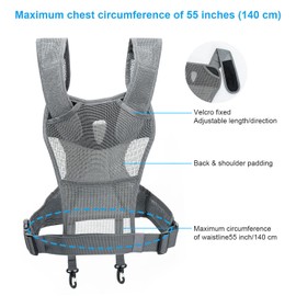 FOMITO Dual Camera Chest Harness System, Professional Photography Vest with Side Holster, Gray, Gray, One Size