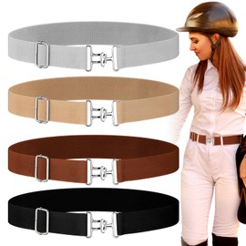 Silicherry 4 Pcs 1.5inch Elastic Equestrian Belt Horse Riding Belt with Surcingle Buckle Horse Bit Belt for Women (Colorful)