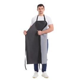 Nanxson Unisex PU Waterproof Adjustable Aprons Work Apron Meat Apron Butcher Apron for Butcher Shop Cleaning Industry CF3056, black