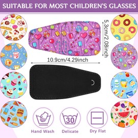 8 Parches para Ojos para Niños, Parche para Gafas para Cubrir Cualquiera de los Ojos, Parche de Tela con Parches de Dibujos Animados para Niños y Niñas (Estilo Postre)