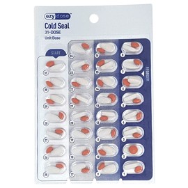 Medication Blister Pack Refill Set Cold Seal - Includes Blister Trays & Cold-Seal Cards - Pill Blister Sizes Regular or Jumbo Blisters (Monthly - Standard 1/2" Deep - 50 Pack)