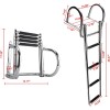 Amarine Made 4 Step Pontoon Boat Ladder Stainless Steel Telescoping