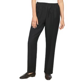 Alfred Dunner Women's Poly Proportioned Short Pant, Black, 10 Petite