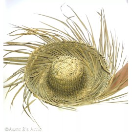 Jacobson Hat Beachcomber / Birds Nest Hat Woven Natural Straw Summer Hawaiian Party Hat