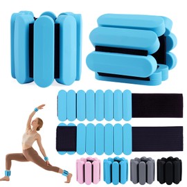 Wrist Weights – Adjustable Ankle Wrist Weights for Women & Men – Set of Weighted Bangles 2 lbs (1 lb Each) | Arm and Leg Weights for Pilates, Yoga, Running & Walking (Blue)