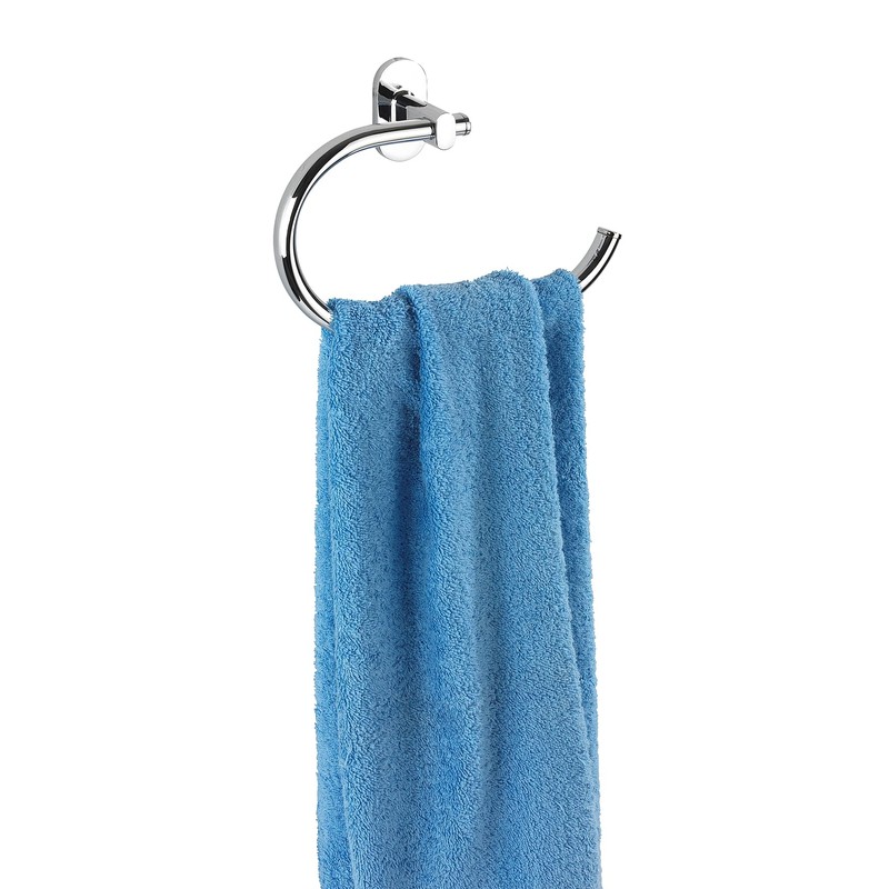 Wenko Towel Ring Puerto Rico with Power-Loc, Zinc Chrome, 6.5