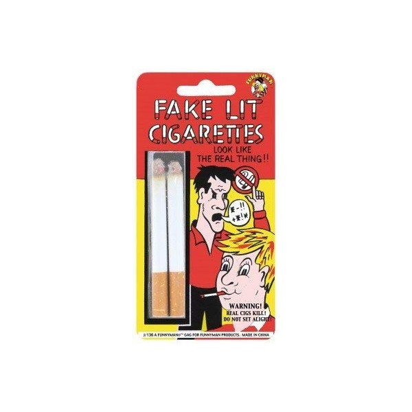 Bristol Novelty Funnyman Jokes Fake Lit Cigarettes Practical Joke - False Cigarettes with a Realistic Look, One Size