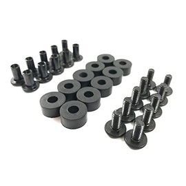 Gun Guy Gear - Black Chicago Screw - Binding Post Kit - Open Back Slotted Fasteners for Kydex Holsters (3/8” Length - 10 Pack)