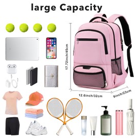 ACESAK - Mochila de tenis para mujeres y hombres, bolsa de tenis con capacidad para 2 raquetas, calabaza de bádminton, pelotas de remo de pickleball