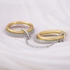 Bopiu Gold Stackable Rings for Women, 14k Gold Plated Linked