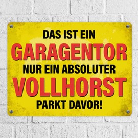 Trendaffe Jigsaw Puzzle – Metal Message Plaque A Full A Garage Door Only Horst Parkt Davor