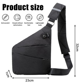 TYXHXTF Umhängetasche Herren, Anti-Diebstahl Brusttasche Schultertasche Sling Bag Crossbody Tasche für Damen und Herren, Leicht und Einfach (Rechte Schulter, Schwarz)