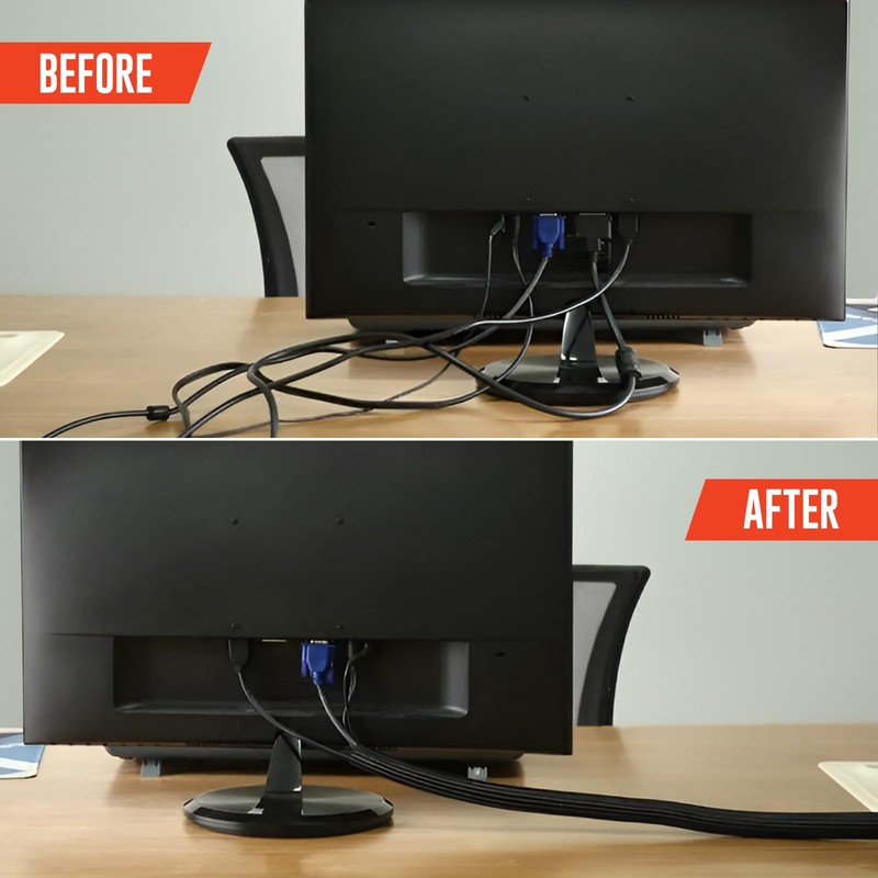 ZAVIA Cable Tidy Sleeve | Wire Covers for Cables 10ft-1/2inch