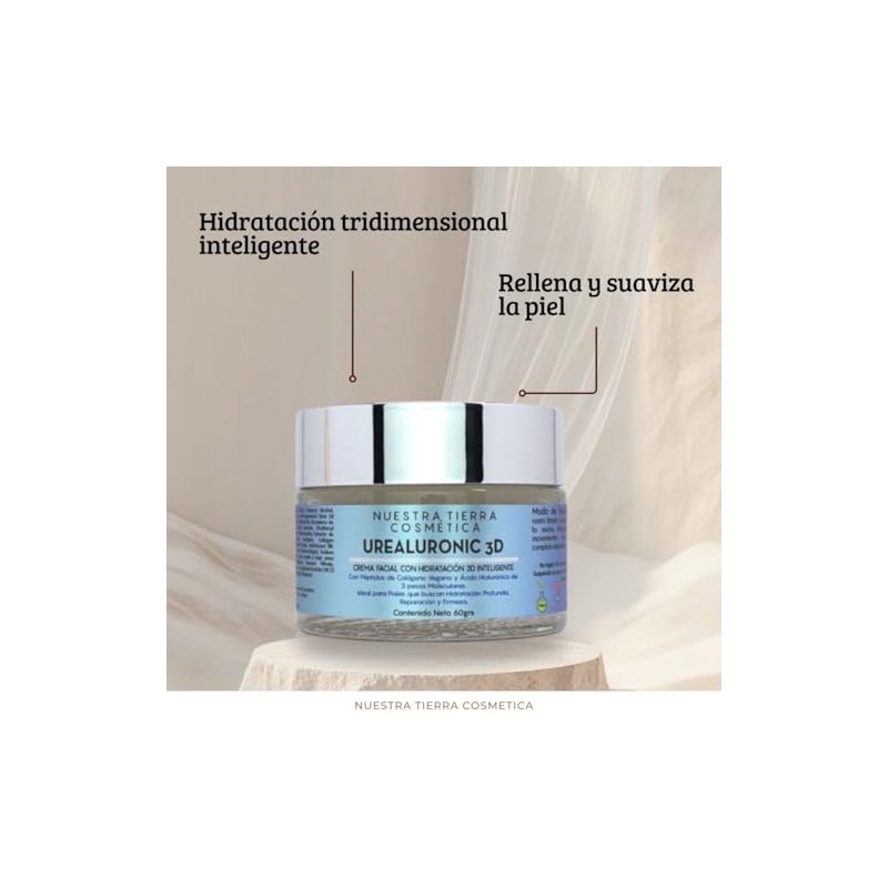 Nuestra Tierra Cosmetica Urealuronic Crema Facial Hidratante Colágeno Vegetal Ácido