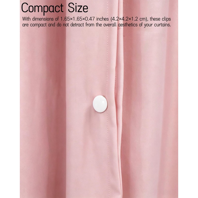4 Pairs Magnetic Curtain Clips for Privacy Protection - Detachable