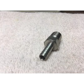 Lancer Soda System Fitting, Lancer, Stainless Barb Fitting Adapter 1/4 MPT x 1/4" Barb