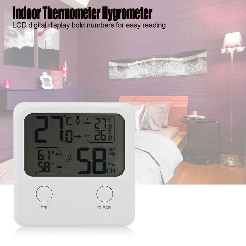 Digital Electronic Thermometer Hygrometer Indoor Humidity Temperature for Home Office