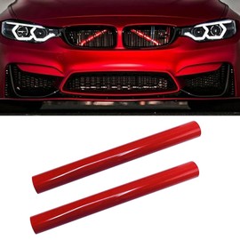 YIUBCZOQI Front Grill Insert 2 Pieces, Radiator Grill Inserts, Red Grill V Struts Compatible with 5 Series F10 F11 F07 6 Series F06 F12 F13 7 Series F01 F02 F03 F04 or F39 F48 Red
